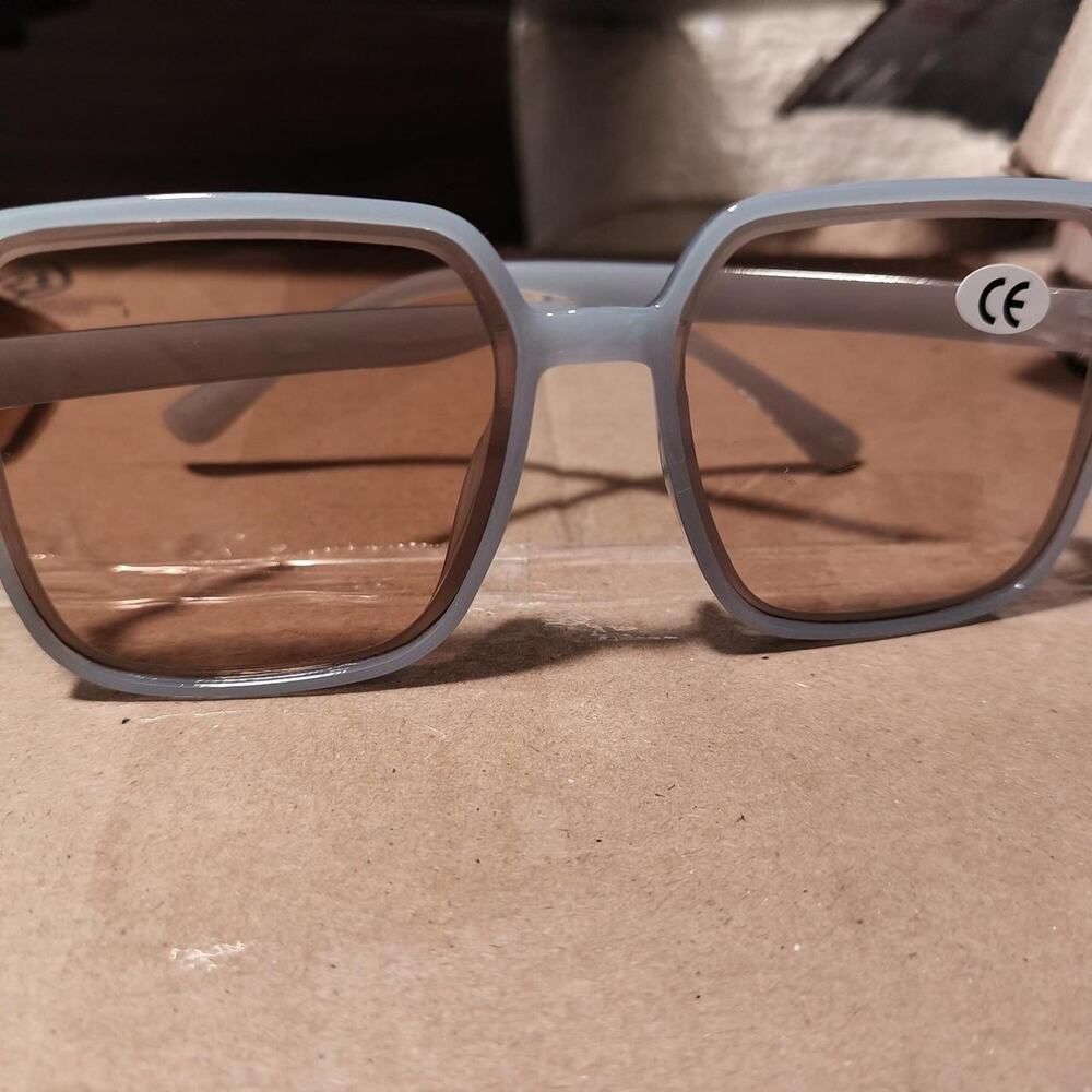 Gray oversized square sunglasses sleek